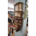 Carved wooden mask - Height 60cm