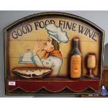 Good food fine wine sign