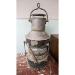 Ships lamp marked Anchor Patt 5902 C P Grimley Birmingham - Approx height: 54cm