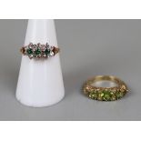 2 gold stone set rings