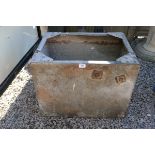 Galvanised water tank - Approx size: W: 65cm D: 48cm H: 52cm