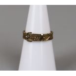 Antique gold mourning ring - Approx ring size: L