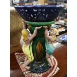 Majolica jardinere - Approx height: 44cm