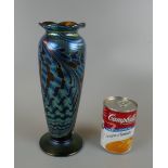 Iridescent glass vase in the manner of Loetz - Signed - Approx height: 26cm