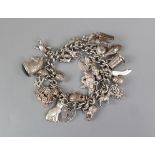 Silver charm bracelet