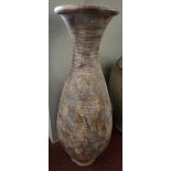 Multicoloured terracotta urn - Approx height: 98cm