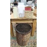 Collection of baskets and planters etc. to include large log basket