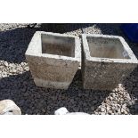 Pair of small stone planters