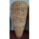 Large terracotta and wicker urn - Approx height: 122cm