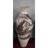 Large painted terracotta urn - Approx height: 100cm