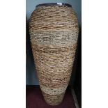 Large terracotta and wicker urn - Approx height: 121cm