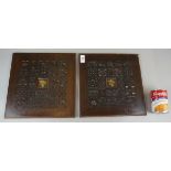 2 Oriental carved panels