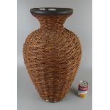 Wicker and Terracotta Vase - Approx height: 60cm