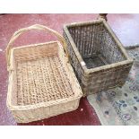 Two large wicker baskets