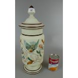 Milk glass urn - Approx height: 40cm