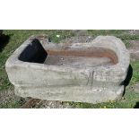 Very large antique stone trough - Approx size L: 123cm W: 78cm H: 50cm