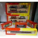 6 boxed Hornby railway locomotive and carriage sets