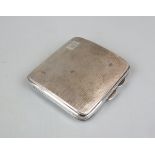Hallmarked silver cigarette case - Approx weight: 83g