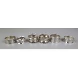 6 hallmarked silver napkin rings - Approx weight: 66g