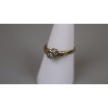 Gold diamond solitaire ring - Approx size: N