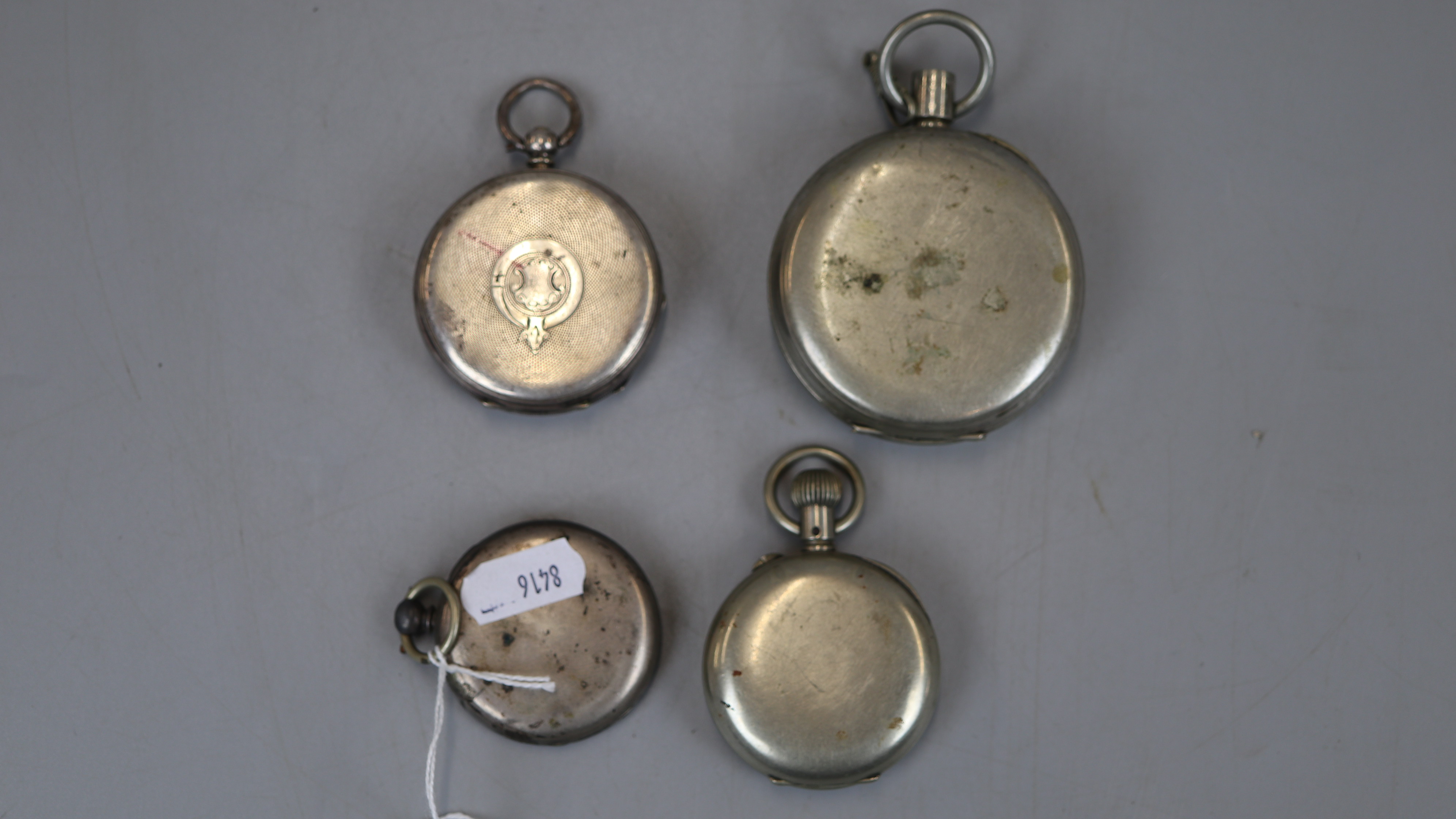 2 silver pocket watches together with 2 others - Bild 2 aus 3