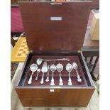 German canteen of cutlery in wooden box