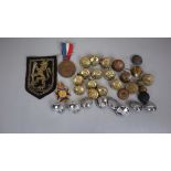 Collection of military items to include buttons, medals etc