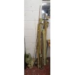 Collection of split cane fishing rods together with flies etc