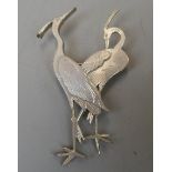 Silver Crane brooch by Wiwen Nilsson