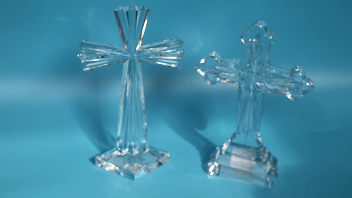2 Waterford crystal crucifix