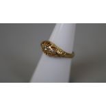 Victorian 18ct gold diamond ring - Approx size: N