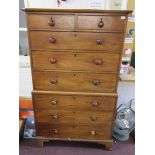 Georgian mahogany chest on chest - Approx size W: 106cm D: 52cm H: 174cm