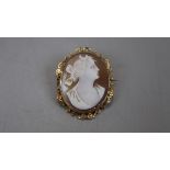 Gold Cameo brooch