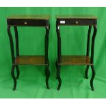 Near pair of early inlaid side tables