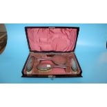 Hallmarked silver brush set in original case