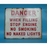 Enamel sign - Danger - Approx size: 61cm x 51cm