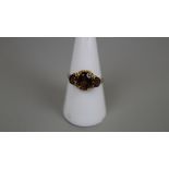 Gold 3 stone topaz ring - Approx size: P