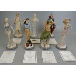 7 Royal Doulton Classique boxed figurines