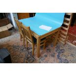 Oak table and 4 chairs