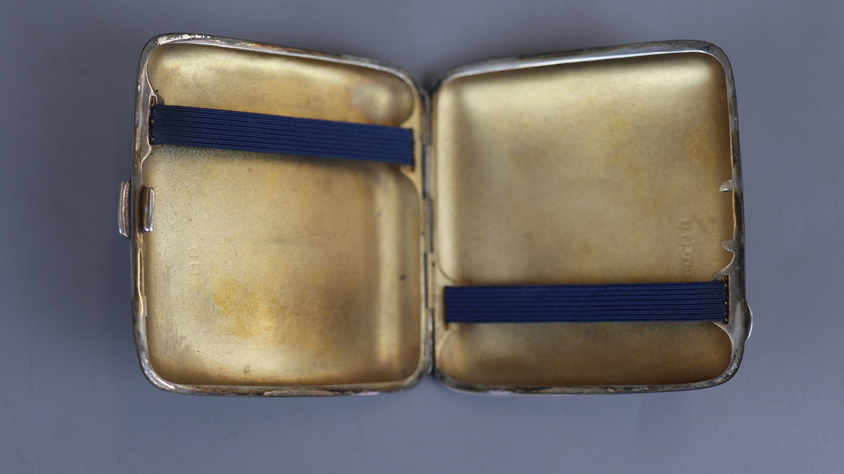 Hallmarked silver cigarette case - Approx weight 80g - Bild 3 aus 4