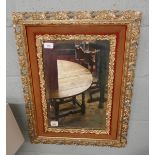 Antique gilt framed bevelled glass mirror - Approx size: 52cm x 67cm