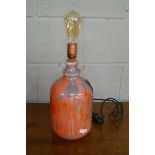 Unusual demijohn table lamp