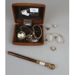 Collection of jewellery together with pince-nez glasses