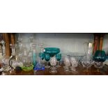 Collection of glass to include decanters