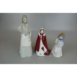 3 figurines to include a Royal Worcester Queen Elizabeth II and Lladro Nao