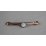Gold and opal bar brooch