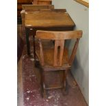 Vintage school desk with sliding chair