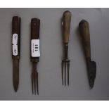 Two sets of campaign cutlery