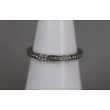 Platinum and diamond half eternity ring - Approx size: I