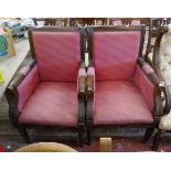 Pair of William IV style armchairs